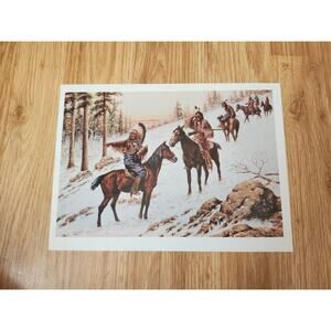 Print Indians on the Trail by John Hauser Native American Calendar Art 11x8